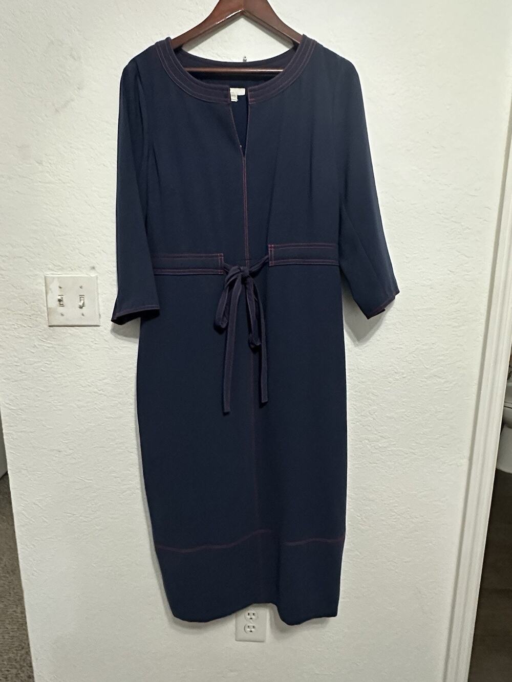 Boden Addie Tunic Dress - French Navy with Contrast Stitch - NWT - Size 12L Long